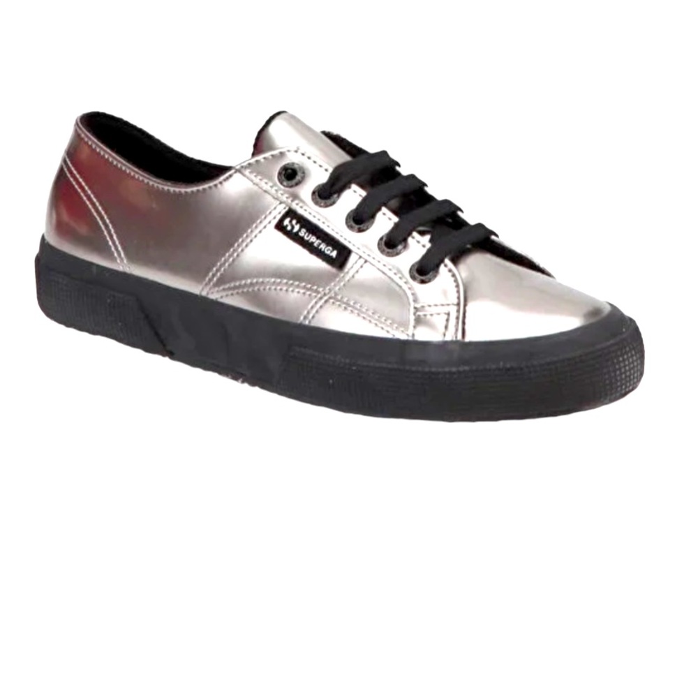 SUPERGA | Varnish Mirror Metallic Lace Up Shoes size 8